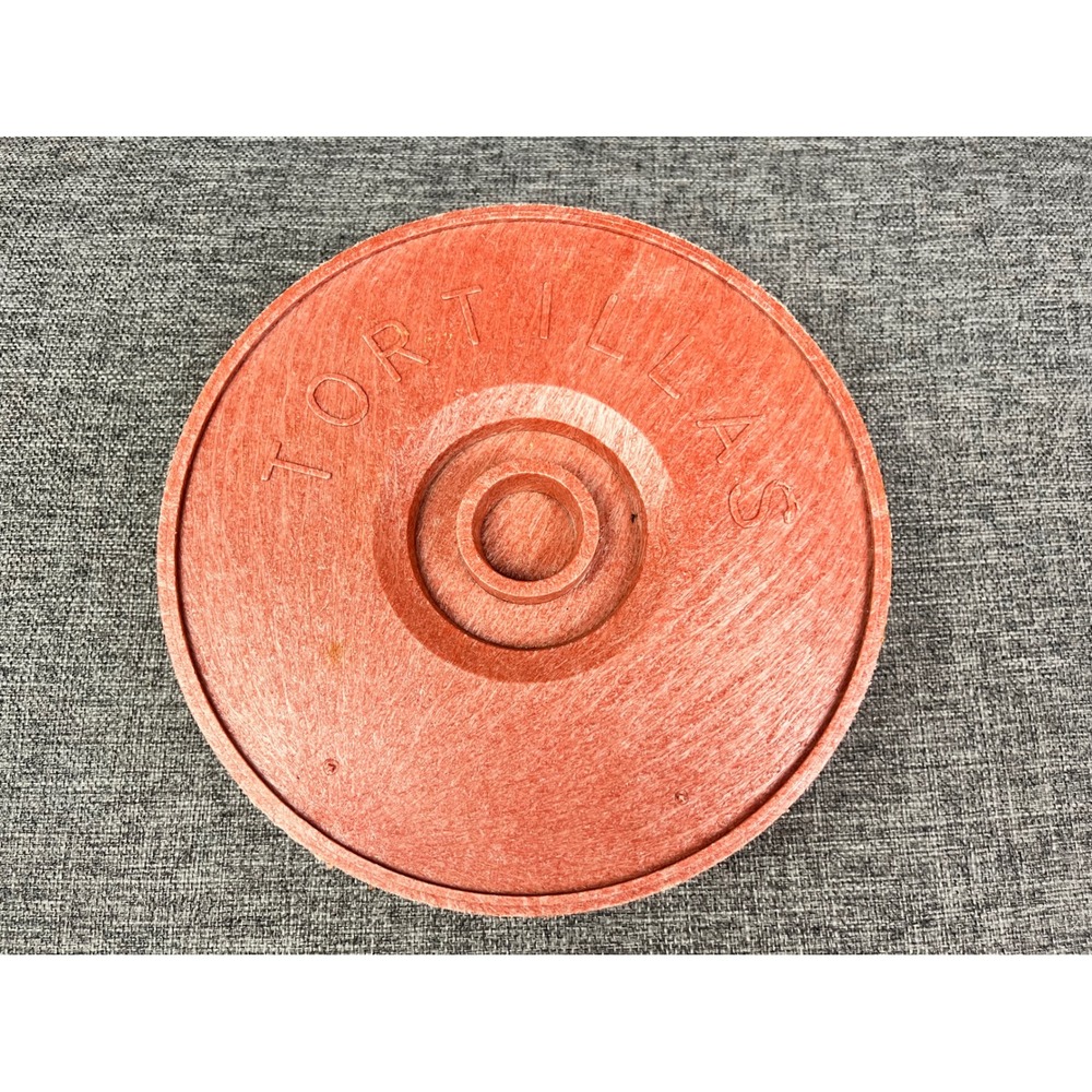 Vintage Red Melamine Tortilla Warmer Insulated Server with Lid 8 Inch Round